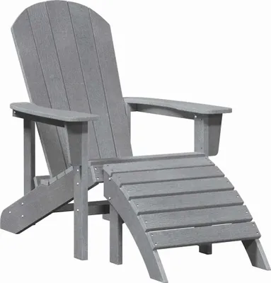 Zdjęcie produktu dla Krzesło Adirondack vidaXL, jasnoszare, 82 x 74 x 92 cm, HDPE
