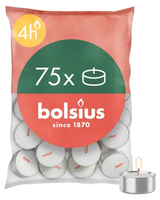 Image de Bolsius Photophores / Bougies à réchaud - 4 heures - 75 pièces