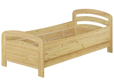 Immagine prodotto di Letto per anziani extra alto 90x220 Letto in legno massello di pino Letto singolo con accessori a scelta V-60.43-09-220Rete a doghe incl.