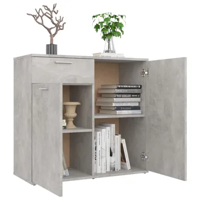 Obrázek produktu pro vidaXL Příborník betonový šedý 80x36x75 cm odvozený výrobek ze dřeva