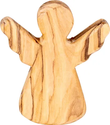 Produktbild von Schutzengel Olivenholz H6cm Glücksbringer Handschmeichler Engel Figur Geschenk