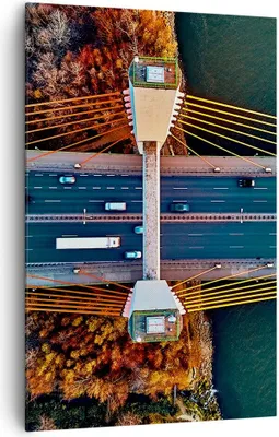 Produktbild von Bild auf Leinwand - Leinwandbild - Einteilig - Brücke Siekierkowski Warschau - 80x120cm - Wand Bild - Wandbilder - Leinwanddruck - Wanddekoration - Leinwand bilder - Wandbild - PA80x120-4663