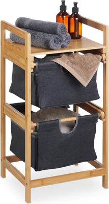 Produktbild von relaxdays Wäschekorb Regal aus Bambus