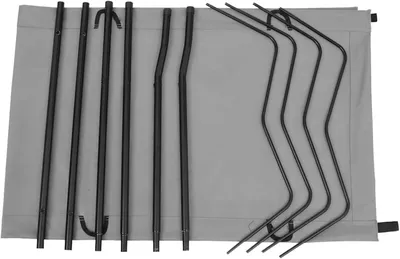 Produktbild von Camping-Feldbett aus 600D-Oxford-Gewebe und Stahl, grau, 180 x 60 x 19 cm, bis 120 kg