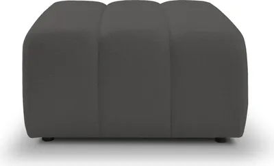 Produktbild von DomoHome puf BALOO Pohodlný puf s dreveným rámom, PUR pena, čierne plastové nožičky, moderný dizajn, pohodlný a štýlový puf do obývačky 82x75x41 cm, tmavo sivá
