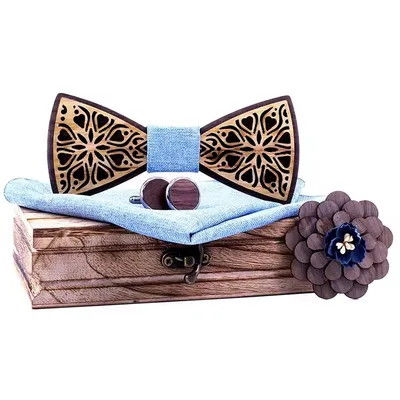 Produktbild von Elegantes Fliege mit Brosche Set in Blau – Stilvoll und Einzigartig KP30915