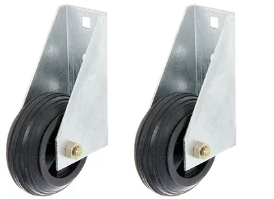 Image de Alberts 215095 Galet de porte, pour portes lourdes, à visser, galvanisé à chaud, Ø80 mm, lot de 2