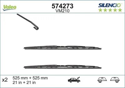 Produktbild von VALEO SILENCIO Scheibenwischer Wischblatt Vorne für LAND ROVER Discovery II (L318)