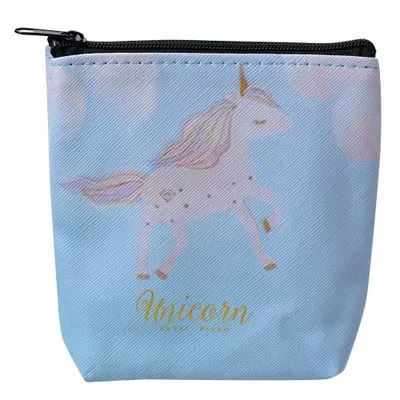 Produktbild von Clayre & Eef Brieftasche 11x11 cm Blau Polyurethan Einhorn
