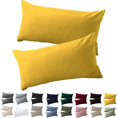 Produktbild von Kissenbezug 40x70 cm 2er Set Gelb 100% Mikrofaser mit Reißverschluss