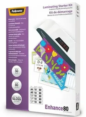 Obrázok produktu pre Fellowes 5328102 Fellowes Laminierfolie Ehance Starter Pack 80Mikron matt 50e