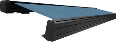 Produktbild von SOLUNA Kassettenmarkise Exquisit 3x2 Dessin 320916 Gestell DB703 dunkelgrau Antrieb links inkl. Motor und Wandschalter