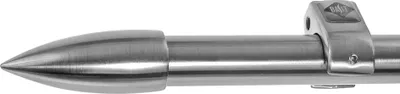 Produktbild von Edelstahl Look Gardinenstange 20mm Wandträger 1-läufig Spitze, Länge wählbar D50 E82 R
