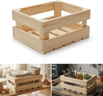Zdjęcie produktu dla SKRZYNKA DREWNIANA sosnowa 32x24x15 cm na prezenty przechowywanie dekoracje
