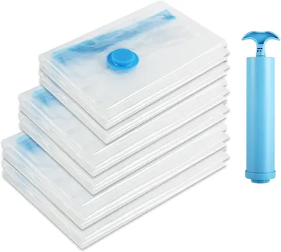 Imagen del producto de Conjunto de bolsas de vacío, de 6 unidades, en diferentes tamaños: 40x60, 50x70 y 60x80 cm, para ropa