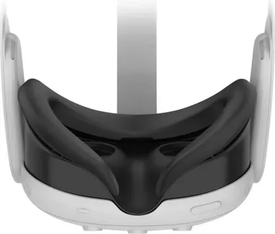 Produktbild von VORTEX VR Silikon-Gesichtsschutz für Meta Quest 3–Weiche, schweißabweisende Gesichtsschutzhülle,lichtundurchlässig, hautfreundliches Silikon (Schwarz)