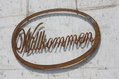 Produktbild von Rostikal Willkommen Deko Schild 42 x 26 cm Edelrost Hängedeko Gartendeko Vintage