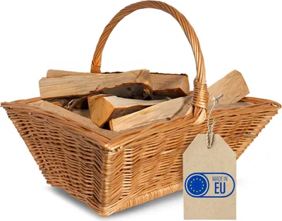 Image de Creative Home Panier en Osier Naturel avec Poignée et Intérieur Jute 50x40x37 cm