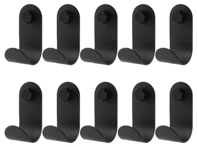 Produktbild von Kleiderhaken für Akustikpaneele ohne Bohren – Schwarze Metall-Kleiderhaken, rostfrei und langlebig – Haken für Akustikpaneele mit einer stabilen Tragkraft von 5–10 kg – Kleiderhaken ohne Bohren, 10er-Set
