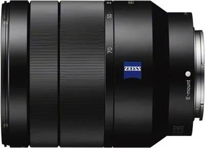 Produktbild von Sony 24-70 mm / F 4,0 VARIO-TESSAR T*FE ZA OSS (SEL2470Z) Zoomobjektiv für Sony E-Mount Systemkameras, F4 (W) - F4 (T), Vollformatsensor, Bildstabilisator, Autofokus, 67 mm Filterdurchmesser