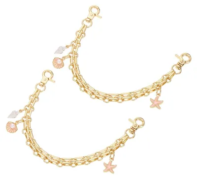 Productafbeelding van Taschenketting - Set van 2 stuks - Tasaccessoire - 26 cm - Roze/Wit