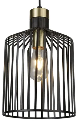 Immagine prodotto di Sospensione Industrial Birg Cage Acciaio Nero Adjustable 1 Luce E27 D22Cm