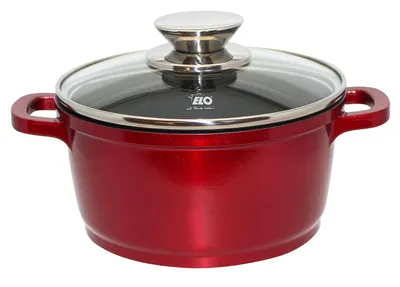 Produktbild von ELO Rubino Topfset Aluminiumguss antihaftbeschichtet Induktion rot 3-teilig