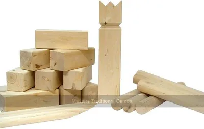 Imagen del producto de VIKINGOS - Juego de Kubb hecho de madera de pino, rey de aproximadamente 31 cm