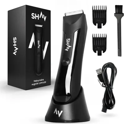 Imagen del producto de Removedor de vello íntimo para hombres, a prueba de agua. Cortador eléctrico para zonas íntimas, apto para uso en seco y húmedo, con cuchillas de cerámica intercambiables. Depilador para el área íntima