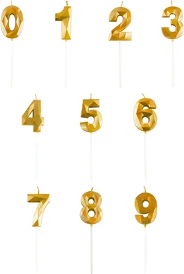 Zdjęcie produktu dla Świeczka numeryczna złota diamentowa 5 cm -