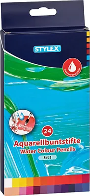 Produktbild von STYLEX Super Soft Aquarell- und Künstler-Buntstifte Set - Farbstifte für Malbuch & Co. - Künstlerbedarf für Erwachsene, Buntstifte-Set:Aquarell 1