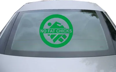 Produktbild von Indigos UG - Aufkleber Heckscheibe & Motorklappe DE6016 - grün - 600x600 mm - no fat chicks - Auto Scheiben Fenster Heckklappe Tuning Racing JDM - Die cut