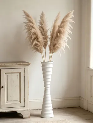 Zdjęcie produktu dla Bardzo duży metalowy wazon, 66 cm, kolor biały