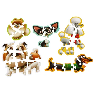 Produktbild von Puzzlika Puzzle - Hunde - 4+4+5+6+8 Teile