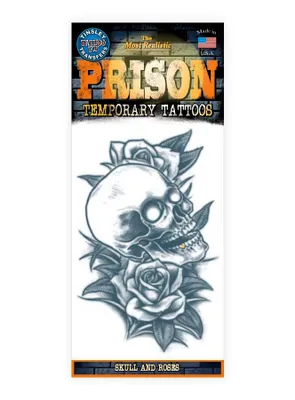 Produktbild von Schädel & Rosen Klebe-Tattoo - Fasching Halloween Karneval