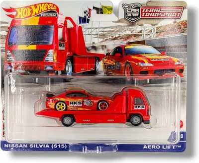 Obrázek produktu pro Hot Wheels FLF56-HCR35 Nissan Silvia (S15) + Aero Lift "HKS" červená - Team Transport #40 v měřítku cca 1:64 - model auta