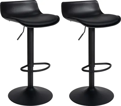 Produktbild von 2er Set Barhocker HLO-CP238 Kunstleder schwarz
