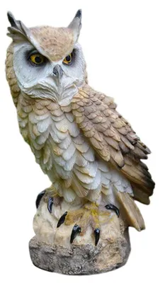 Eulenfigur aus Polyharz, 11x8x18 cm, mehrfarbig, für Garten