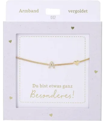 Produktbild von Depesche Armband Gold mit Buchstabe A und Herzanhänger - Freundschaftsschmuck