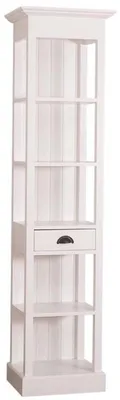 Produktbild von Casa Padrino Landhausstil Regalschrank mit Schublade Weiß 50 x 39 x H. 197 cm - Landhausstil Möbel