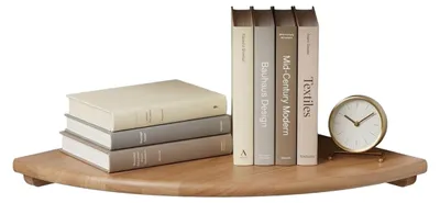Produktbild von Relaxdays Eckregal, HxBxT: 3 x 35 x 35 cm, Walnussholz, Wohnzimmer, Deko, Traglast: 5 kg, Bücherregal hängend, natur