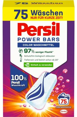 Produktbild von Persil Power Bars Color Waschmittel 75 Waschladungen Vordosiertes Buntwaschmittel bereits ab 20°C