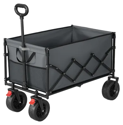 Image de Chariot de transport pliable, capacité 200 litres, avec poignée | Gris | 91x55x98 cm