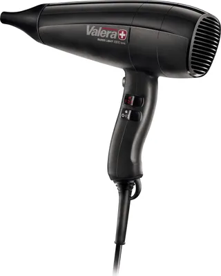 A black Valera hair dryer is shown against a white background.