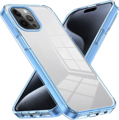 Produktbild von Hülle für iPhone 12 Pro Max Rutschfest Kristallklare Stoßfeste TPU Bumper Handyhülle Blau