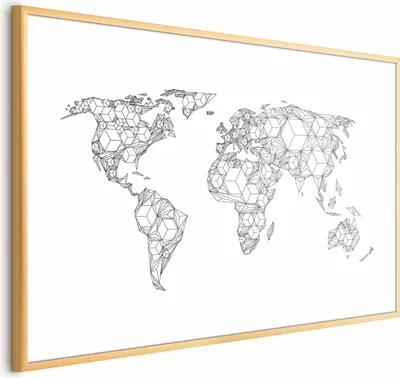 Produktbild von Posterpapier Poster - Geometric Map 90x60 cm Karten k-A-0440-ao-a