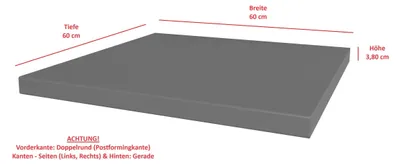 Produktbild von Arbeitsplatte 60 cm 38mm Anthrazit matt Küche Nessa Scandi Old Style Ava-AR Luna