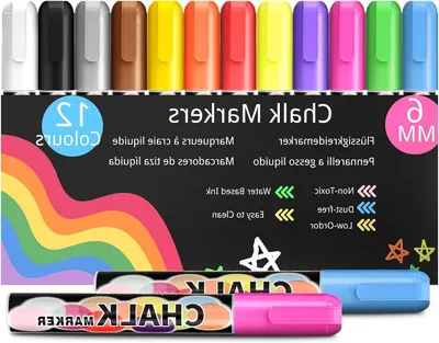 Productafbeelding van Krijtstiften voor Schoolbord - Afwasbaar 6 mm - Set van 12 Stuks