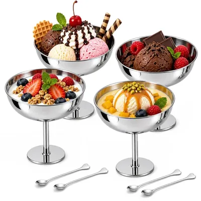 Produktbild von Solidchoice – Set aus 4 Eisbechern mit Eislöffel