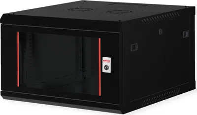 Obrázok produktu pre ROLINE 26.21.0289, Nástenný regál, 6U, 80 kg, Koľajnice racku, 13,9 kg, Čierna